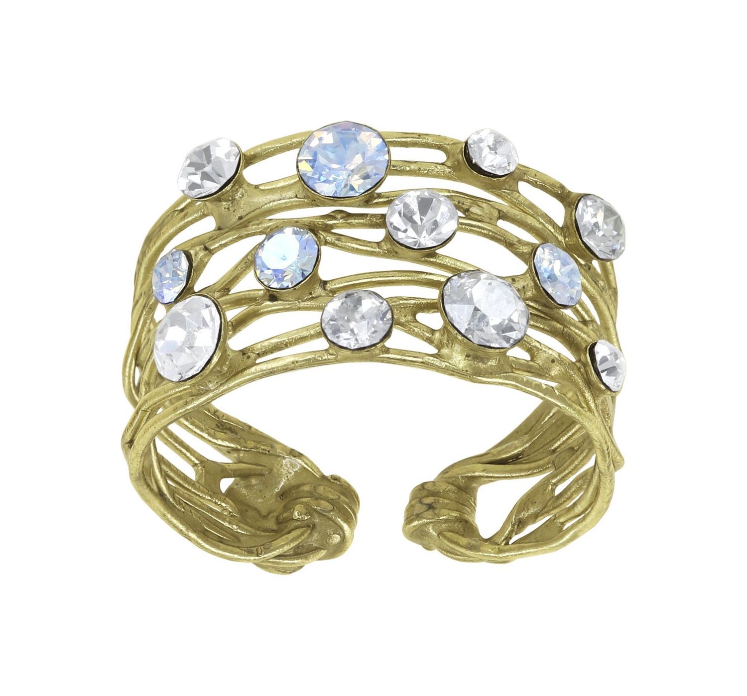 Konplott Ring Konplott Ring "Cages" weiß shiny brass