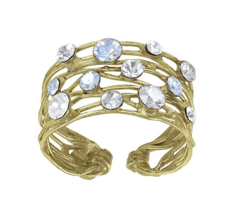 ​Konplott Ring "Cages" weiß shiny brass