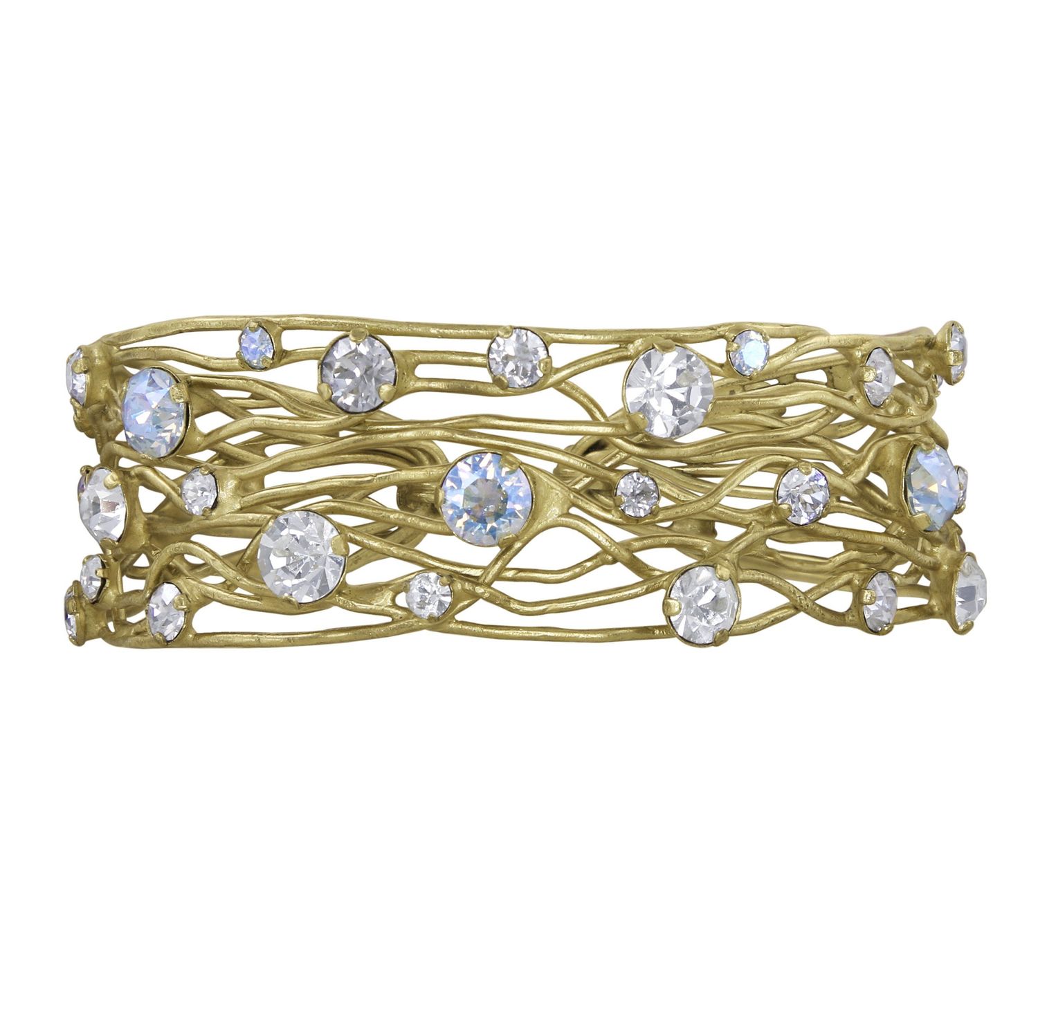 Konplott Armreif Konplott Armreif "Cages" weiß shiny brass