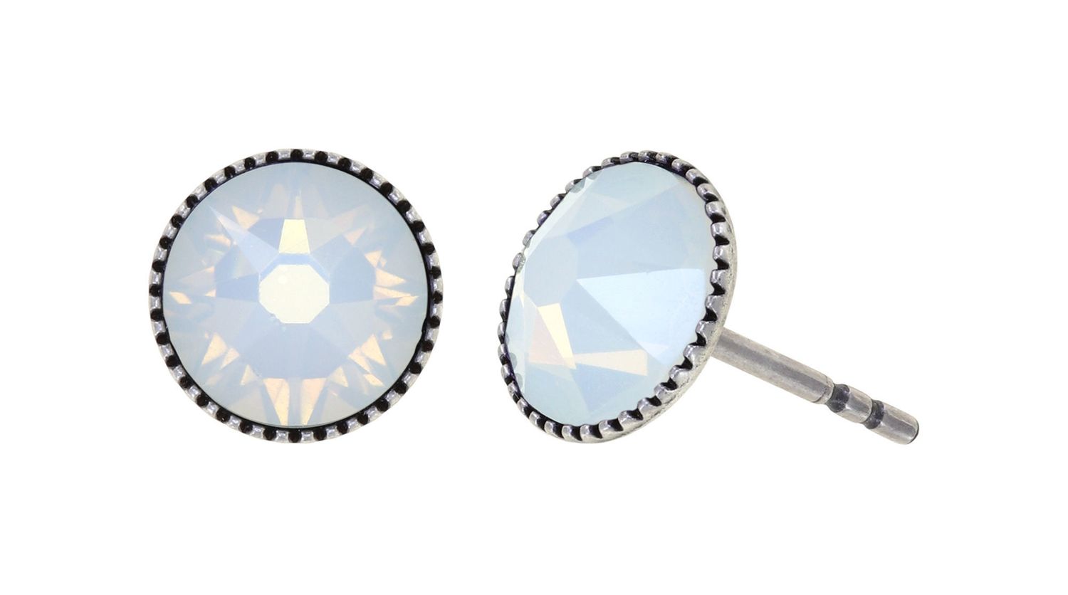 ​Konplott Ohrringe "Black Jack" white opal