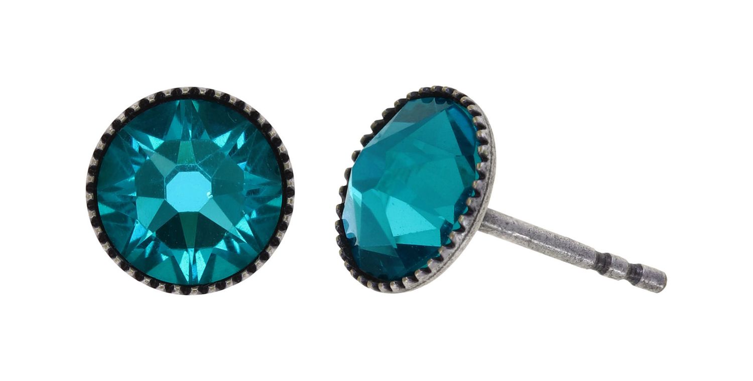​Konplott Ohrringe "Black Jack" green blue zircon