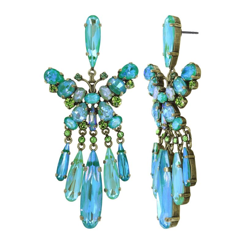 Konplott Ohrstecker baumelnd "Butterfly Dance" green