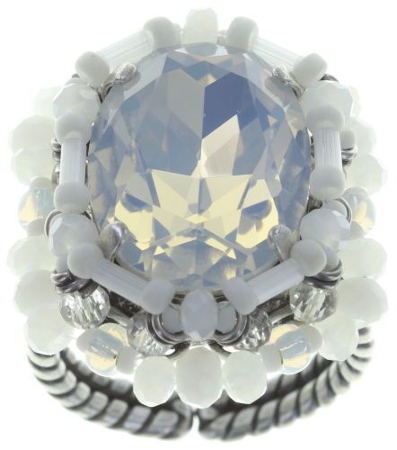 Konplott Ring "Beat of the Beads" weiß