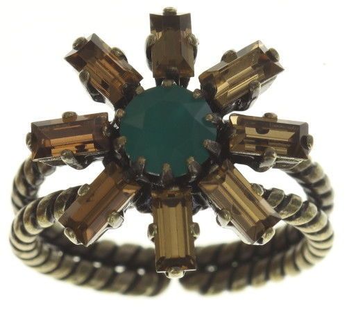 Konplott Ring "Spider Daisy - Daisy Spider" grün-braun