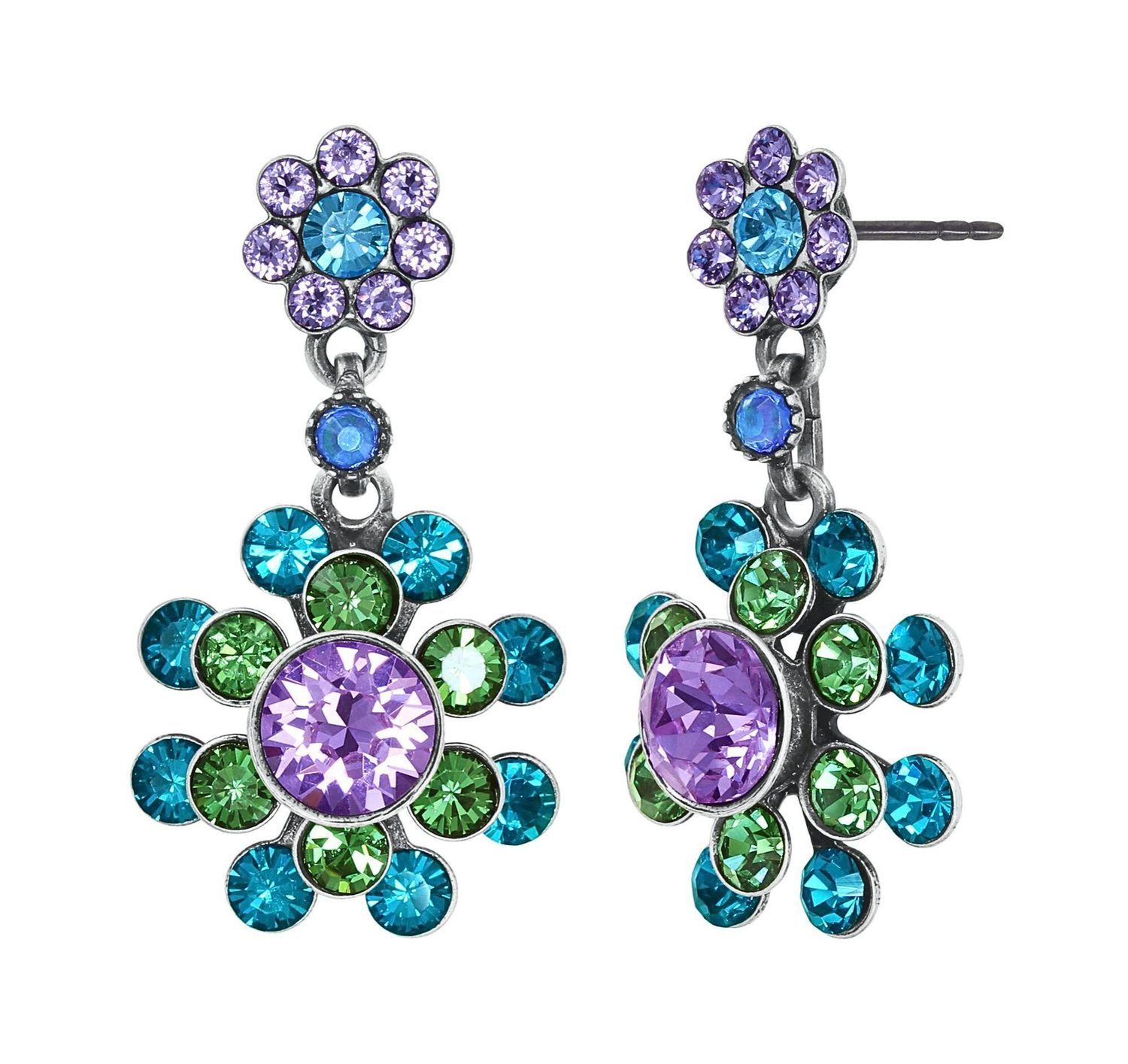 ​Konplott Ohrringe "Lost Garden" blue/green/lila