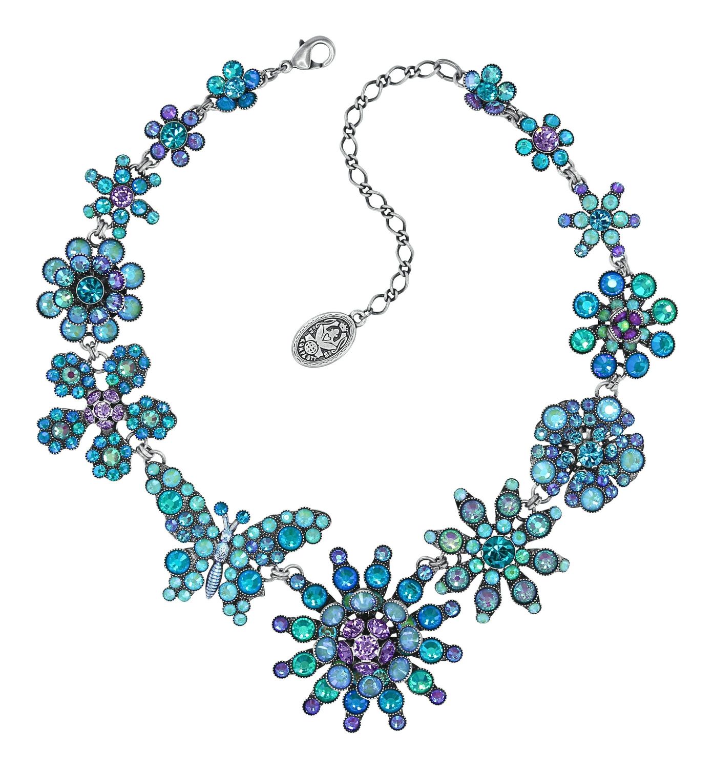 ​Konplott Collier  "Lost Garden" blue/green/lila