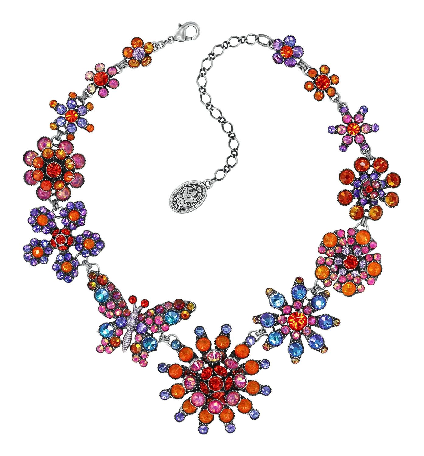 ​Konplott Collier  "Lost Garden" orange / lila