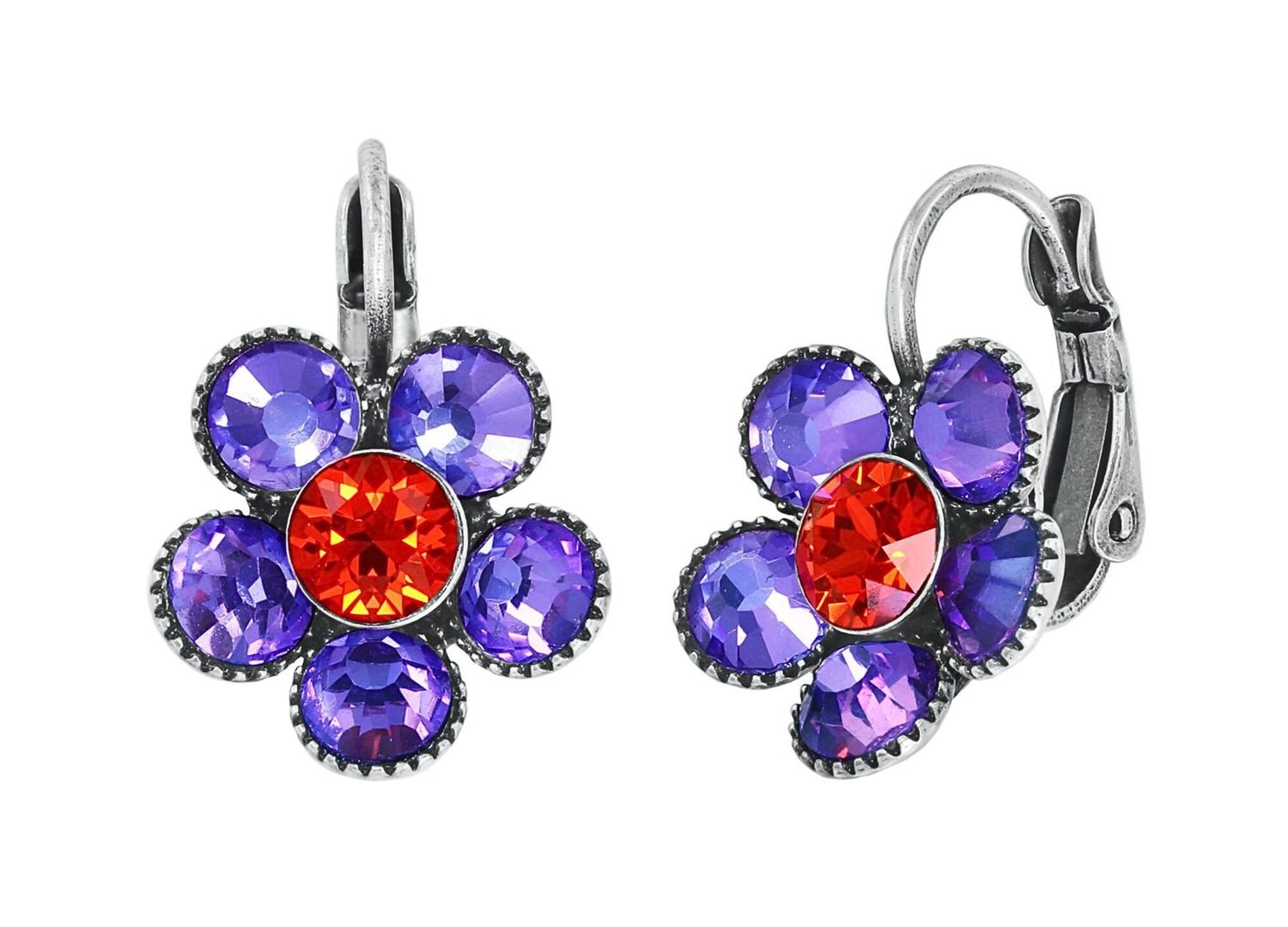 ​Konplott Ohrringe "Lost Garden" orange / lila