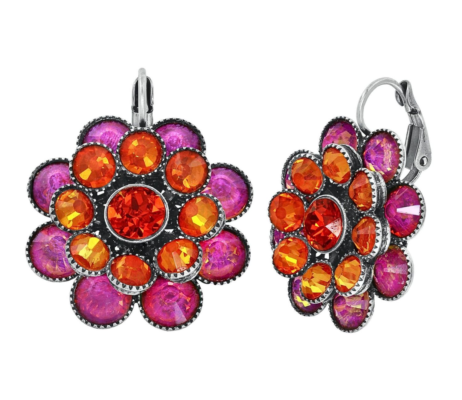 ​Konplott Ohrringe "Lost Garden" orange / lila
