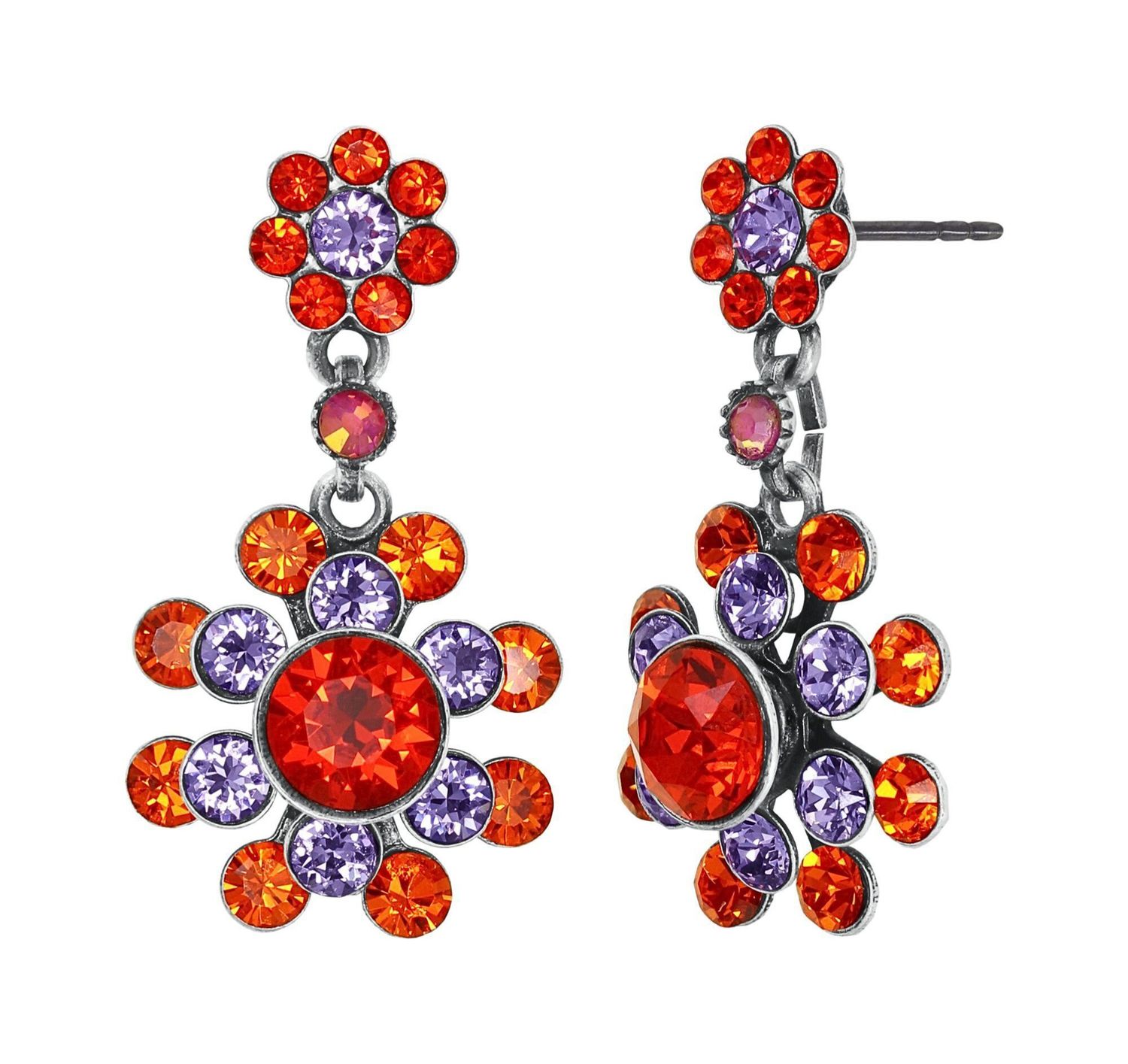 ​Konplott Ohrringe "Lost Garden" orange / lila