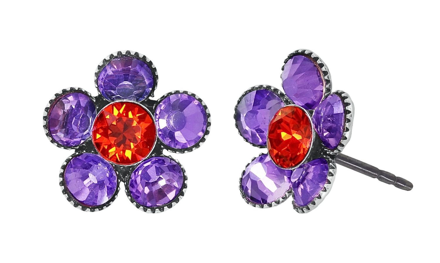 ​Konplott Ohrringe "Lost Garden" orange / lila
