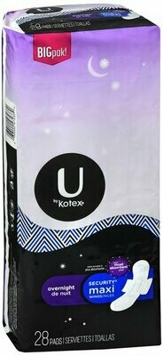 Kotex Overnight with Wings 28ct