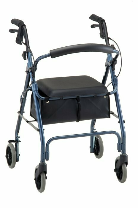 Nova Rolling Walker with Seat Blue