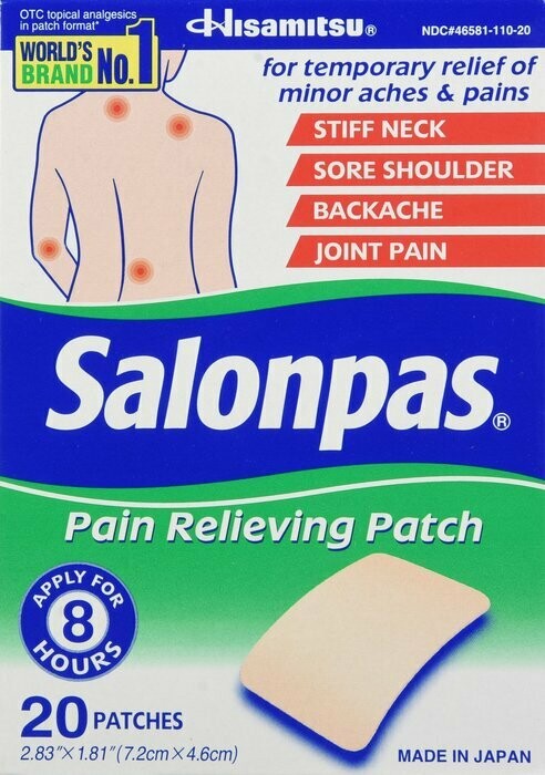Miếng dán giảm đau, Salonpas Pain Relieving Patch 6ct