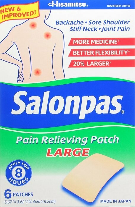 Miếng dán giảm đauSalonpas Pain Relieving Patch LARGE 6ct