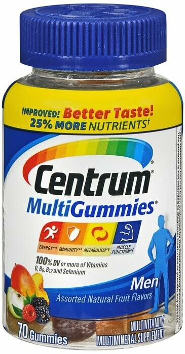 Viên uống bổ sung Vitamin cho nam dưới 50, Centrum Men Multi Gummies 70ct