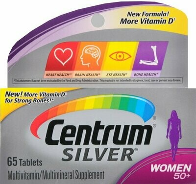 Vitamin dành cho phụ nữ trên 50 tuổi,  Centrum Silver Women 50+ Tablets 65ct