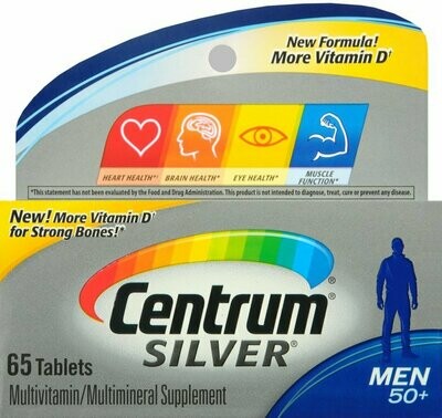 Vitamin dành cho nam giới trên 50 tuổi, Centrum Silver Men 50+ Tablets 65ct