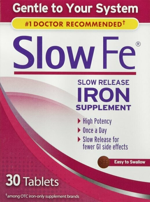Viên bổ sung sắt, Slow Fe Iron Tablet 30ct