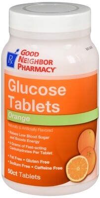 Viên đường cho người bệnh tiểu đường, Glucose Tablet Orange 50ct
