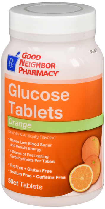 Viên đường  cho người bệnh tiểu đường, Glucose Tablet Orange 50ct