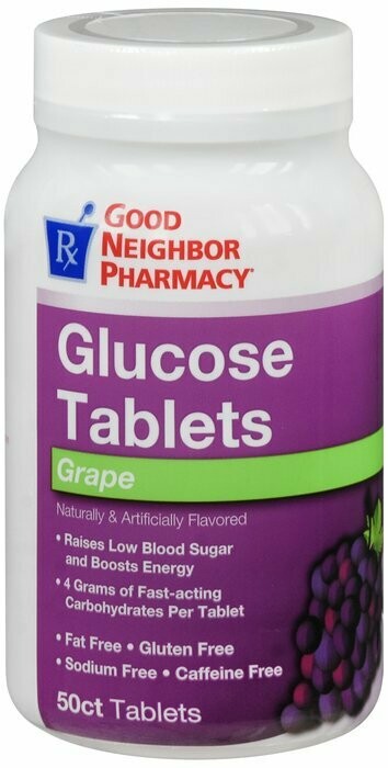 Viên đường  cho người bệnh tiểu đường Glucose Tablet Grape 50ct