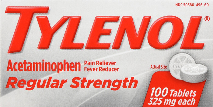 Giảm đau hạ sốt Tylenol Regular Strength Tablet 325mg 100ct