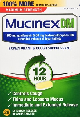 Viên uống trị ho long đờm, MucinexDM Strength Tablet 28ct