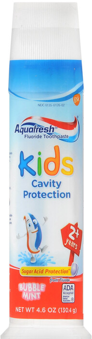 Kem đánh răng cho bé Aquafresh Kids Bubblemint Toothpaste Pump