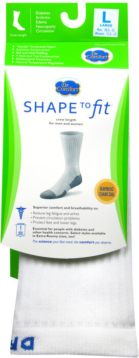 Vớ cho người bệnh tiểu đường Diabetic Crew White Sock (LARGE)
