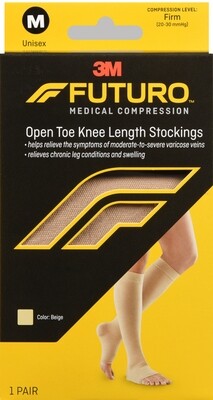 Futuro™ Therapeutic Open Toe Knee High for Men & Women 20-30mmHG Medium