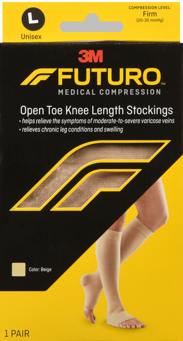 Futuro™ Therapeutic Open Toe Knee High for Men & Women 20-30mmHG Large