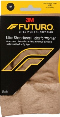 Futuro™ Energizing Ultra Sheer Knee Highs for Women Medium 8–15mmHG