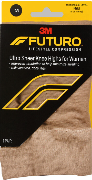 Futuro™ Energizing Ultra Sheer Knee Highs for Women Medium 8–15mmHG