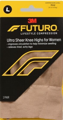 Futuro™ Energizing Ultra Sheer Knee Highs for Women Large 8–15mmHG