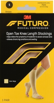 Futuro™ Therapeutic Open Toe Knee High for Men & Women 20-30mmHG Small