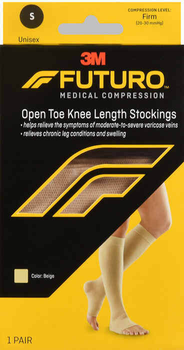 Futuro™ Therapeutic Open Toe Knee High for Men & Women 20-30mmHG Small