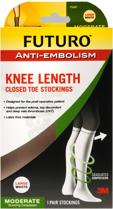 Futuro™ Anti-Embolism Knee Length Closed Toe Stockings Large 18mmHG