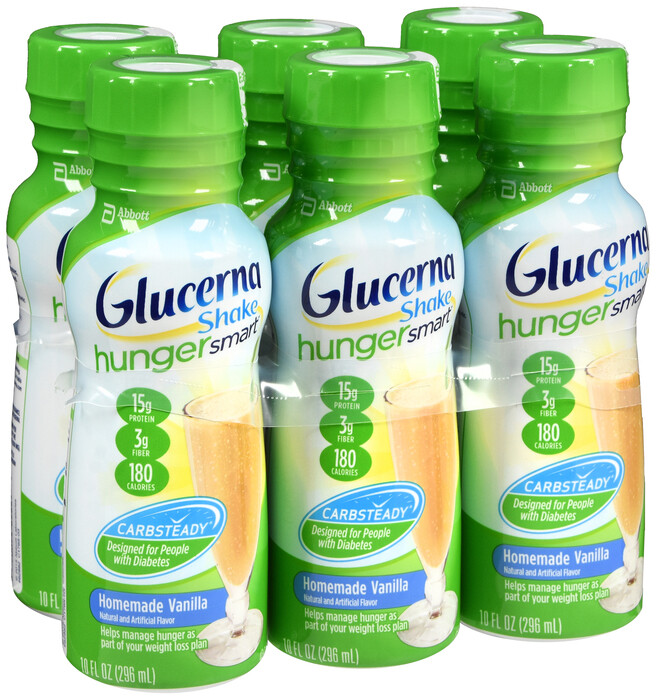 Sữa dành cho người bệnh tiểu đường Va ni, Glucerna Hunger Smart Liquid 6x10oz (VANILLA)