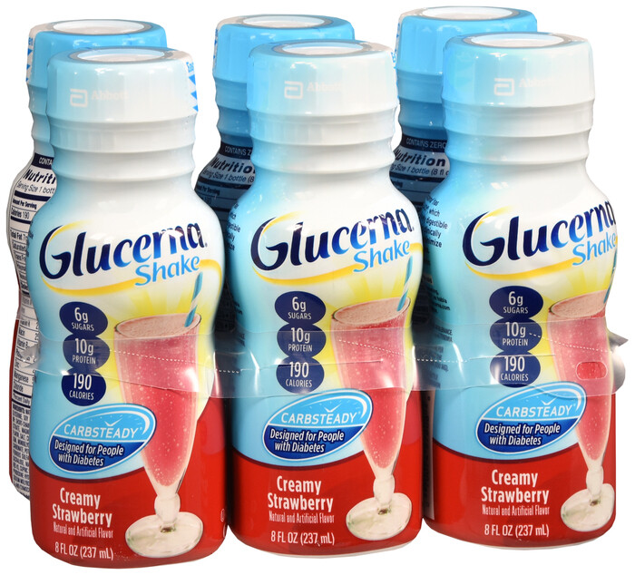 Sữa dành cho người bệnh tiểu đường dâu, Glucerna Shake Liquid 6x8oz (STRAWBERRY)