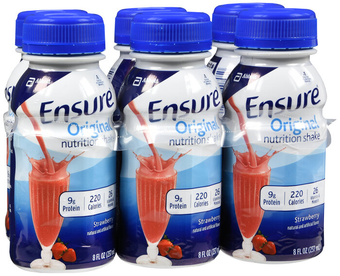 Sữa Ensure dâu, Ensure Liquid 6x8oz (STRAWBERRY)