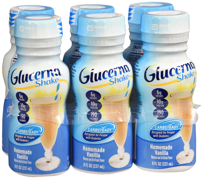 Sữa dành cho người bệnh tiểu đường Va ni, Glucerna Shake Liquid 6x8oz (VANILLA)