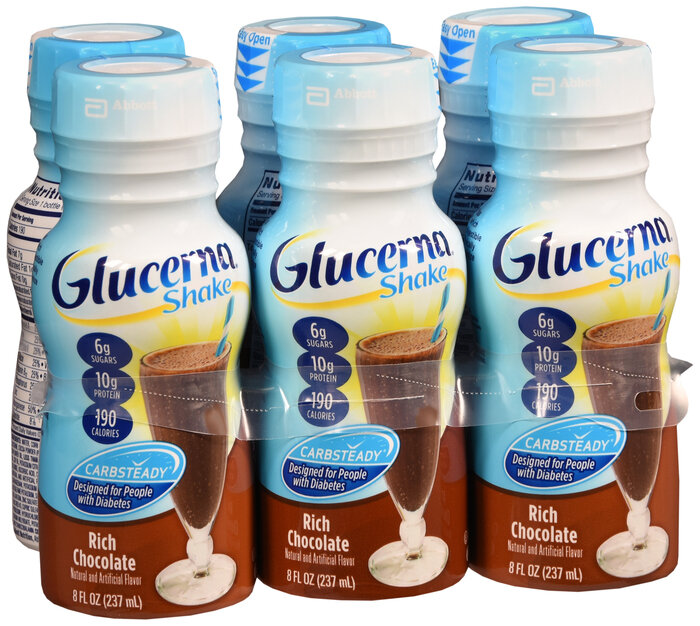 Sữa dành cho người bệnh tiểu đường sô cô la, Glucerna Shake Liquid 6x8oz (CHOCOLATE)