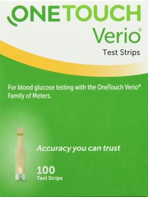 Que thử cho máy thử tiểu đường, One Touch Verio Test Strip 100ct