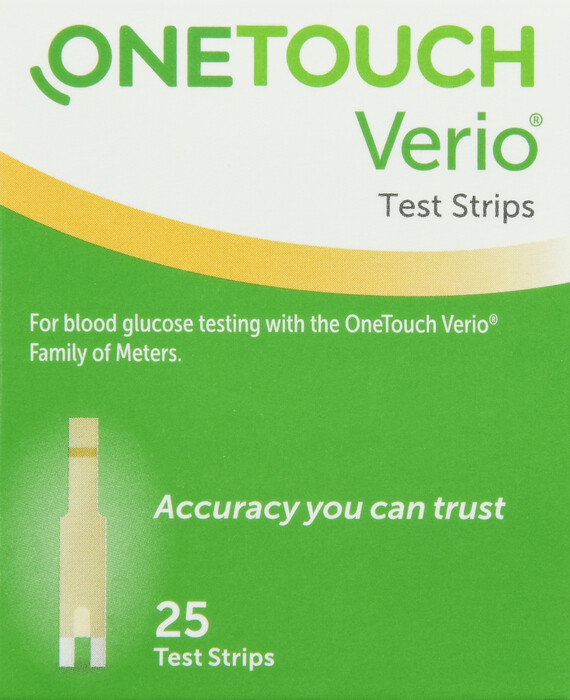 Que thử cho máy thử tiểu đường, One Touch Verio Test Strip 25ct