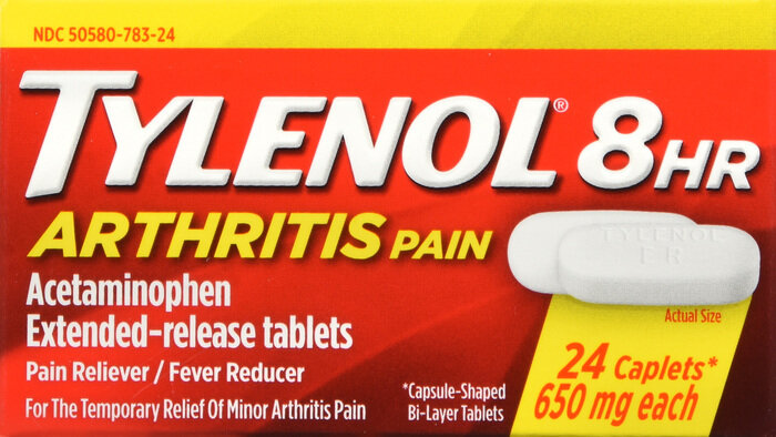 Giảm đau, đau khớp xương, hạ sốt  Tylenol Arthritis pain 8HR Caplets 650mg 24ct