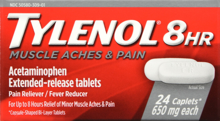 Giảm đau hạ sốt,  Tylenol 8HR Muscle Pain 650mg