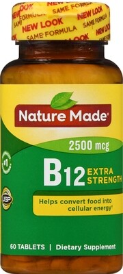 Viên uống bổ sung, Nature Made Vitamin B12 2500MCG Tablet 60ct