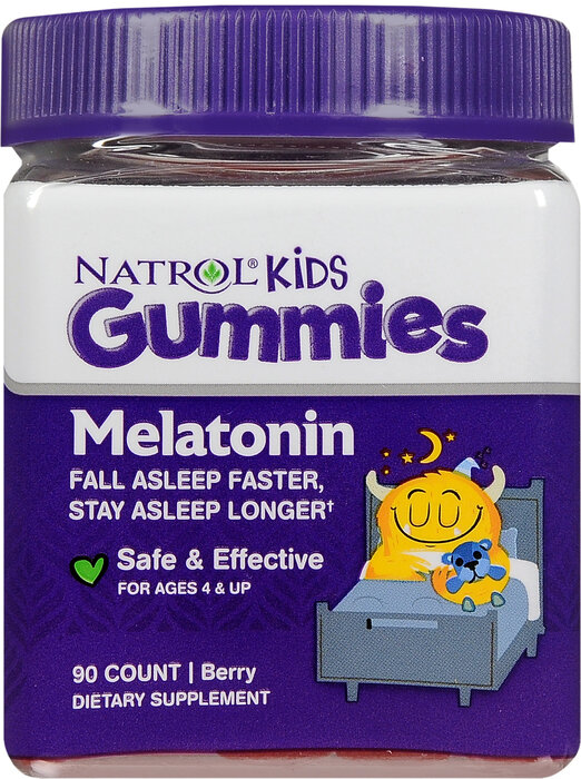 Kẹo dẻo cho bé ngủ ngon, Natrol Kids Melatonin 1mg Gummy 90ct