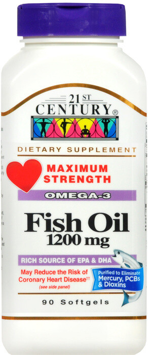 Dầu cá, 21st Century Fish Oil Soft Gel 1200mg 90ct